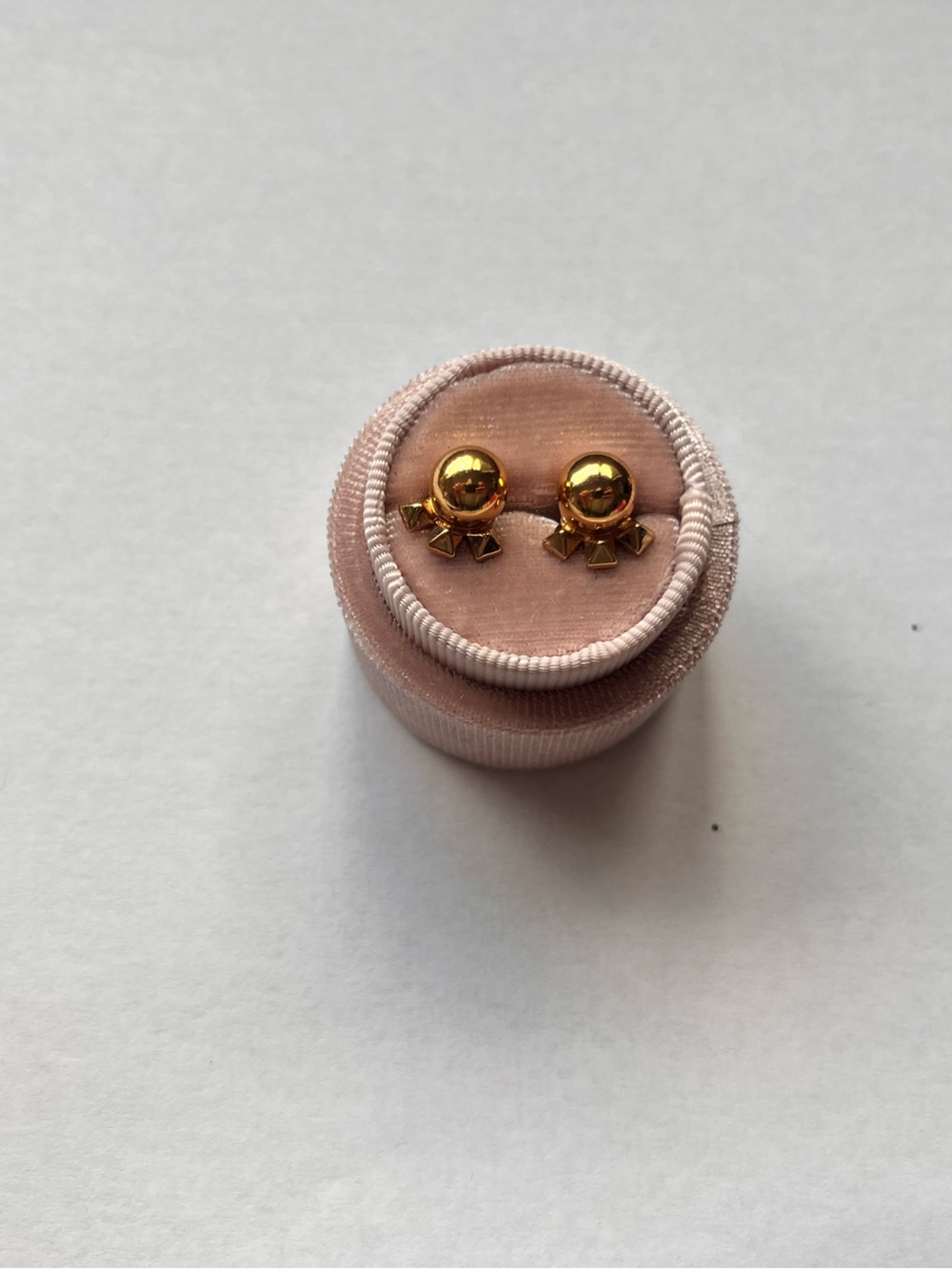 Gold Ball Stud Earrings with Star Accent - Women Jewelry